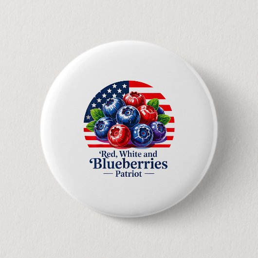 Red White And Blueberries Christian Patriotic Button (Vorderseite)