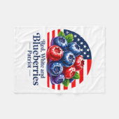 Red White And Blueberries Christian Patriotic Fleecedecke (Vorderseite (Horizontal))