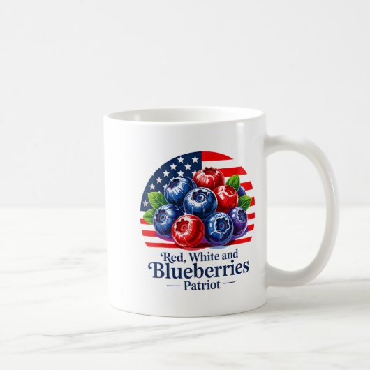 Red White And Blueberries Christian Patriotic  Kaffeetasse (Rechts)