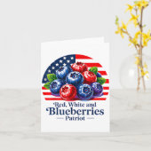 Red White And Blueberries Christian Patriotic Karte (Gelbe Blume)