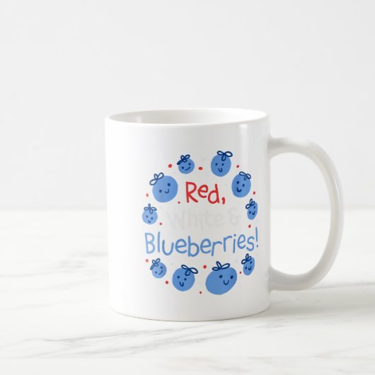 Red, White And Blueberries Patriot Dom For Men Wom Kaffeetasse (Rechts)