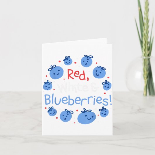 Red, White And Blueberries Patriot Dom For Men Wom Karte (Vorderseite)