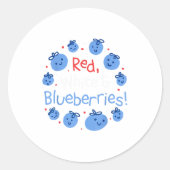 Red, White And Blueberries Patriot Dom For Men Wom Runder Aufkleber (Vorderseite)