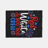 Red White and Boo Crew Funny 4. Juli Nurse Fleecedecke (Vorderseite (Horizontal))