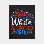 Red White and Boo Crew Funny 4. Juli Nurse Fleecedecke (Vorderseite)