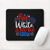 Red White and Boo Crew Funny 4. Juli Nurse Mousepad (Mit Mouse)