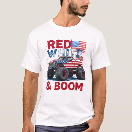 Red White and Boom T-Shirt, Funny 4. Juli Shirt (Vorderseite)