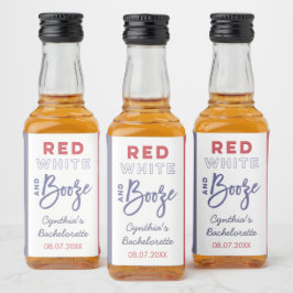Red White and Booze USA Junggeselinnen-Abschied Ge Alkoholflaschenetikett