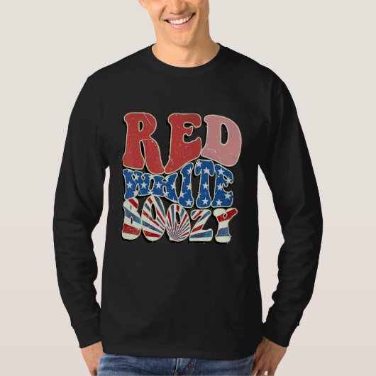 Red White And Boozy 4th Of July Drinking Crew Part T-Shirt (Vorderseite)