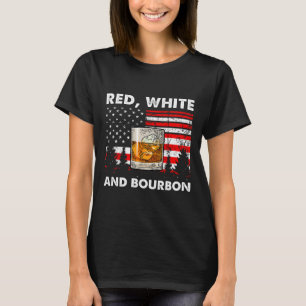 Red White and Bourbon Patriotic American Usa Flag T-Shirt