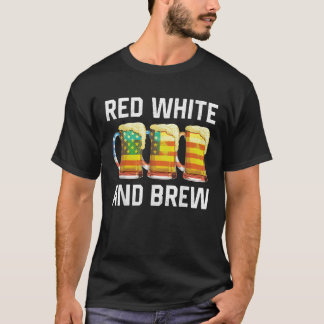 Red White and Brew Drinking 4. Juli USA amerikanis T-Shirt