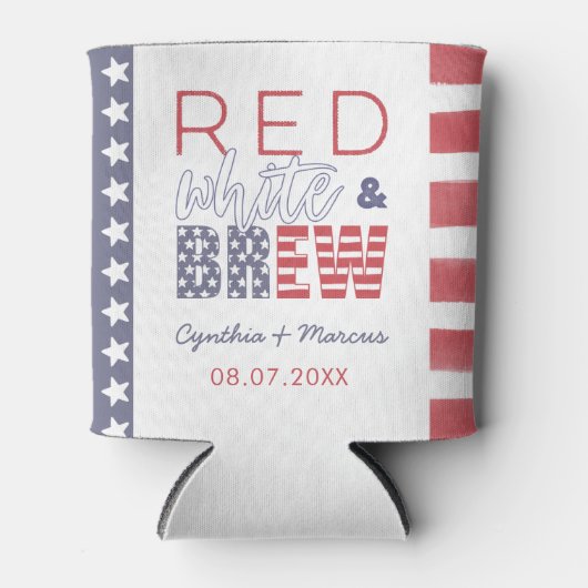 Red White and Brew Fun Gunst für Co-Ed-Dusche Dosenkühler (Vorderseite)