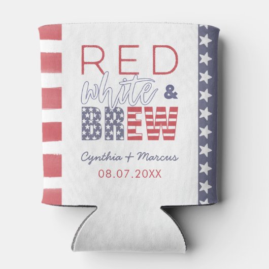 Red White and Brew Fun Gunst für Co-Ed-Dusche Dosenkühler (Rückseite)