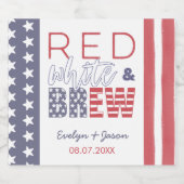 Red White and Brew USA Backyard GRILLEN Dusche Par Bierflaschenetikett (Einzelnes Label)
