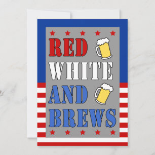 Red White and Brews 4. Juli Patriotische Einladung