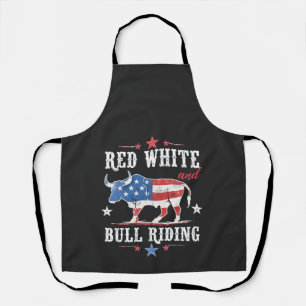 Red White and Bull Riding American Cowboys Schürze