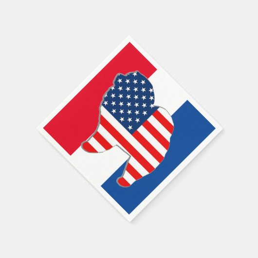 RED WHITE AND CHOUS Servietten (Ecke)