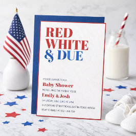Red White and Due 4. Juli Babydusche Einladung