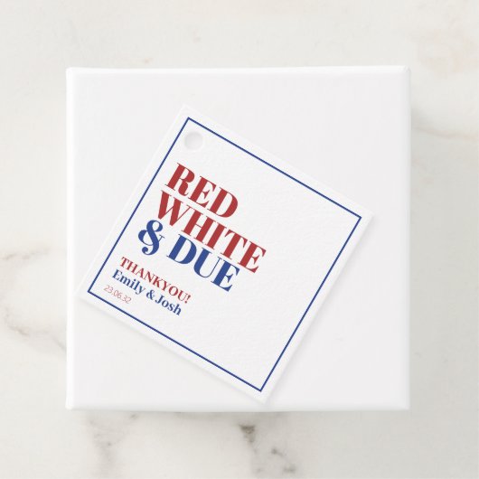 Red White and Due 4. Juli Babydusche Geschenkanhänger (Beispiel)