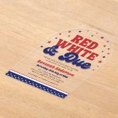 Red, White and Due 4 July Patriotic Baby Shower Acryleinladungen (Ablage )
