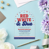 Red, White and Due 4 July Patriotic Baby Shower Acryleinladungen (Insitu (Hochzeit))