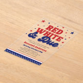 Red, White and Due 4 July Patriotic Baby Shower Acryleinladungen (Ablage )