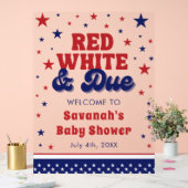 Red, White and Due 4 July Patriotic Baby Shower Acrylschild (Hochzeit)