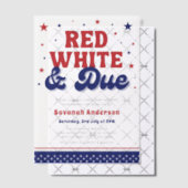 Red, White and Due 4 July Patriotic Baby Shower Pergament Einladungen (Versetzt (Einladung))