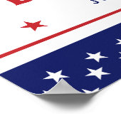 Red, White and Due 4 July Patriotic Baby Shower Poster (Ecke)