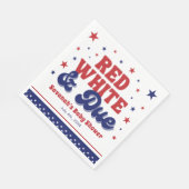Red, White and Due 4 July Patriotic Baby Shower Serviette (Ecke)