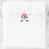 Red, White and Due 4 July Patriotic Baby Shower Stern-Aufkleber (Tasche)