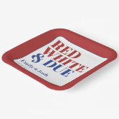 Red White and Due 4 July USA Flag Baby Shower Pappteller (Gewinkelt)