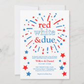 Red White and Due Baby Dusche Einladung (Vorderseite)