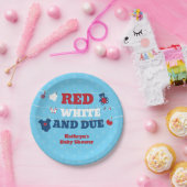 Red White and Due Baby Dusche Kleidung 4. Juli Pappteller (Party)
