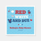Red White and Due Baby Dusche Kleidung 4. Juli Serviette (Vorderseite)