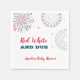 Red, White and Due Baby Dusche Napkin Serviette