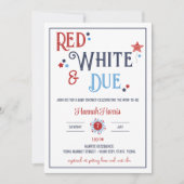 Red White and Due Baby Shower Invitation Einladung (Vorderseite)
