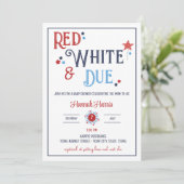 Red White and Due Baby Shower Invitation Einladung (Stehend Vorderseite)