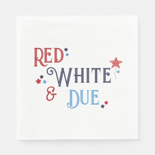 Red White and Due Baby Shower Invitation Serviette (Vorderseite)