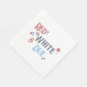 Red White and Due Baby Shower Invitation Serviette (Ecke)