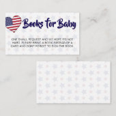 Red White and Due Book Request Baby Dusche Begleitkarte (Vorne/Hinten)