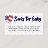 Red White and Due Book Request Baby Dusche Begleitkarte (Vorderseite)