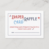 Red White and Due Diaper Raffle Card Begleitkarte (Vorderseite)