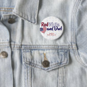 Red White and Due July 4. Patriotic Baby Dusche Button (Beispiel)