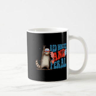 Red White and Feral Funny Trump Raccoon 4. Juli Kaffeetasse
