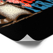 Red White and Feral Funny Trump Raccoon 4. Juli Poster (Ecke)