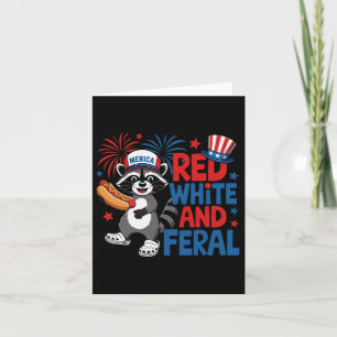 Red White and Feral Niedlich Raccoon Merica Usa In Karte