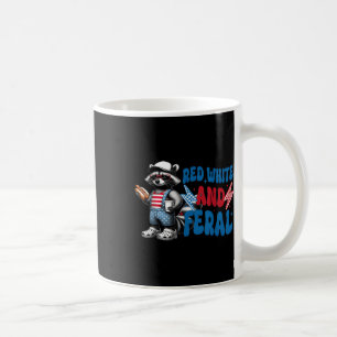 Red White and Ferry Funny Funny Raccoon US Flag In Kaffeetasse