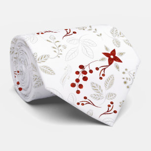 Red, White and Gold Glittery Nordic Pattern Neck T Krawatte