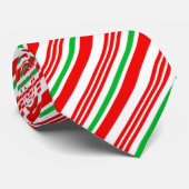 Red White and Green Candy Cane Stripes Weihnachten Krawatte (Gerollt)